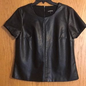 Express Black Leather T-Shirt